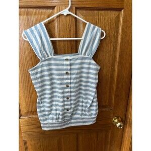 LOFT Women's Size Small S Tank Top Smocked Soft Style Stripes